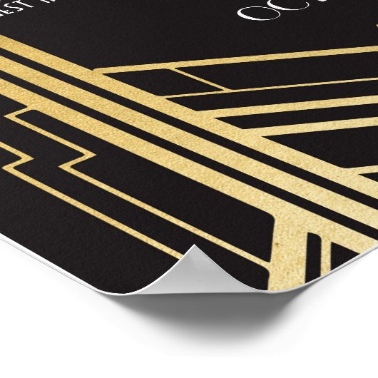 Wedding Gatsby Art Deco 10 Tabel 1920 Zitplaatplan Poster (Hoek)