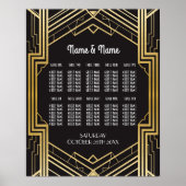 Wedding Gatsby Art Deco 10 Tabel 1920 Zitplaatplan Poster (Voorkant)