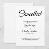 Wedding geannuleerd Aankondiging legante kaart (Voorkant / Achterkant)