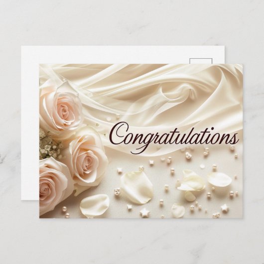 Wedding Gefeliciteerd Briefkaart (Voorkant / Achterkant)