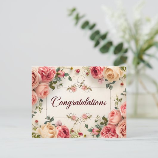 Wedding Gefeliciteerd Briefkaart (Staand voorkant)