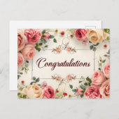 Wedding Gefeliciteerd Briefkaart (Voorkant / Achterkant)