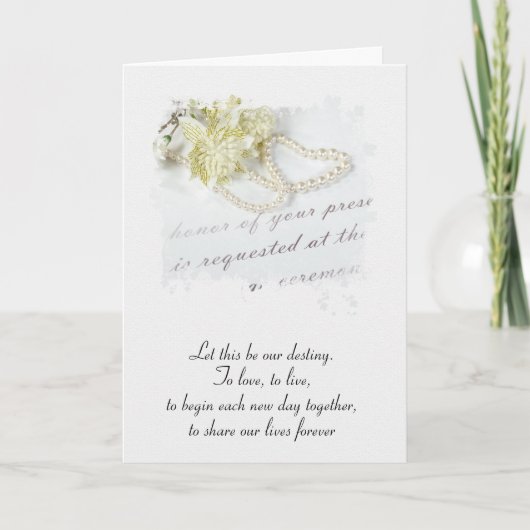 Wedding Gefeliciteerd Pearl Heart Kaart (Voorkant)