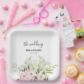 Wedding Gentle White Calla Lily Rozen Dank je wel Papieren Bordje (Feest)