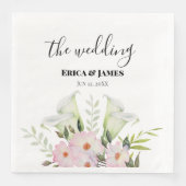 Wedding Gentle White Calla Lily Rozen Waterverf F Servet (Voorkant)