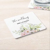 Wedding Gentle White Calla Lily Rozen Waterverf Kartonnen Onderzetters (Schuin)