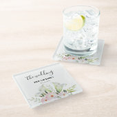 Wedding Gentle White Calla Lily Rozen Waterverf S Glazen Onderzetter (Schuin)