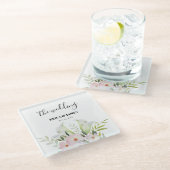 Wedding Gentle White Calla Lily Rozen Waterverf S Glazen Onderzetter (Schuin)