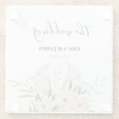 Wedding Gentle White Calla Lily Rozen Waterverf S Glazen Onderzetter (Achterkant)