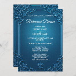 Wedding Geometric Teal Turquoise Rehearsal Dinner Kaart