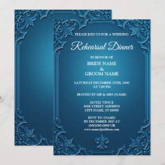 Wedding Geometric Teal Turquoise Rehearsal Dinner Kaart