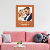 Wedding gepersonaliseerde moderne foto Mr en Mrs. Canvas Afdruk (Insitu (Woonkamer))