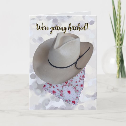 Wedding Getting Hitched casual bruiloft uitnodigin (Voorkant)