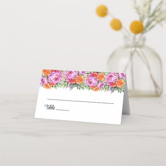 Wedding Gevouwen Naam Plaats Kaart Plaatskaartje (Voorkant)