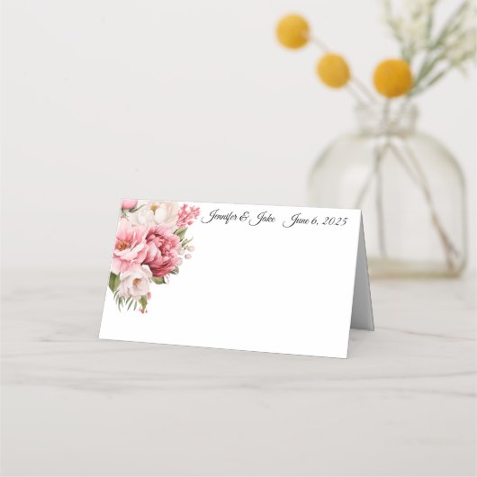 Wedding Gevouwen Naam Plaats Kaart Plaatskaartje (Voorkant)