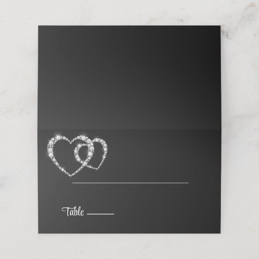 Wedding Gevouwen Naam Plaats Kaart Plaatskaartje (Buitenkant ongevouwen)