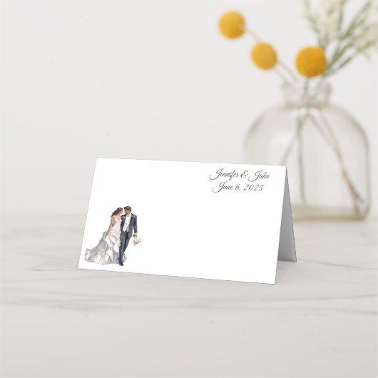 Wedding Gevouwen Naam Plaats Kaart Plaatskaartje (Voorkant)