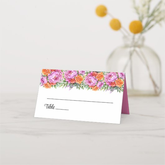 Wedding Gevouwen Naam Plaats Kaart Plaatskaartje (Voorkant)