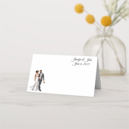 Wedding Gevouwen Naam Plaats Kaart Plaatskaartje (Voorkant)