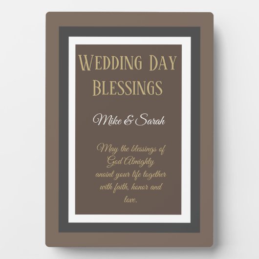 Wedding Gift. Aangepaste bruiloft voor zegeningen Fotoplaat (voorkant)