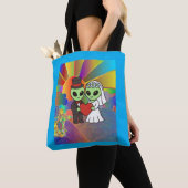 Wedding Gift Alien Bride and Groom Psychedelic Tote Bag (Dichtbij)