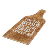 WEDDING GIFT CUTTING BOARD PADDLE, IK BEN DE BOSS SNIJPLANK (Hoek)