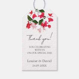 Wedding Gift Favor Tag met Bougainvillea Flower Cadeaulabel
