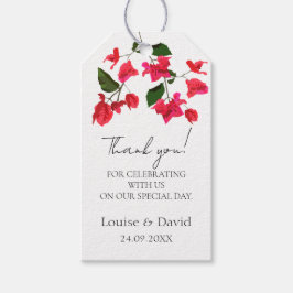 Wedding Gift Favor Tag met Bougainvillea Flower Cadeaulabel