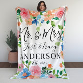 Wedding Gift for Couple, Gepersonaliseerd Mr en Mr Fleece Deken