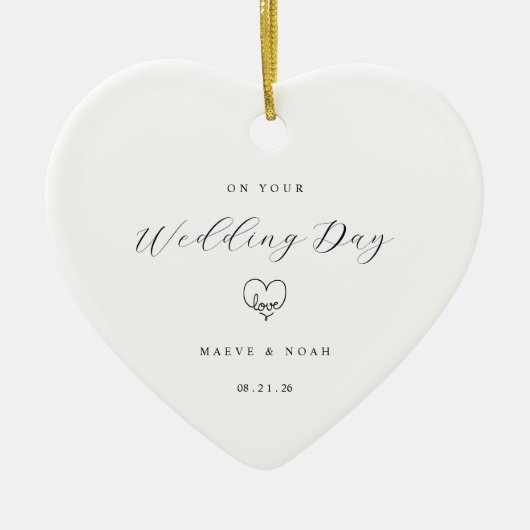 Wedding Gift Just Married Keepsake Ornament (Voorkant)
