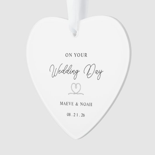 Wedding Gift Just Married Keepsake Ornament (voorkant)