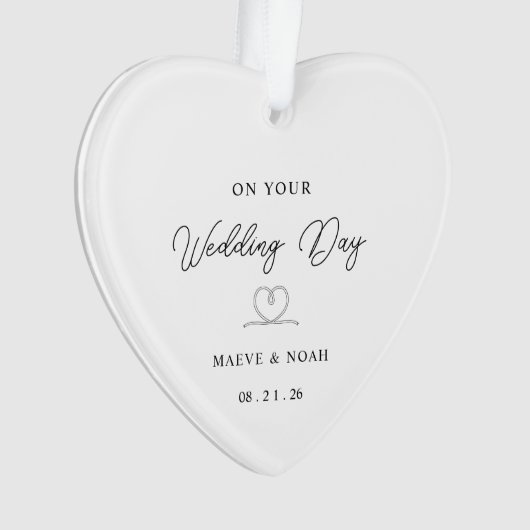 Wedding Gift Just Married Keepsake Ornament (voorkant)