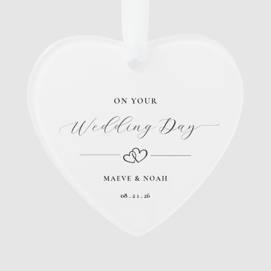 Wedding Gift Just Married Keepsake Ornament (voorkant)