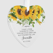 Wedding Gift Moeder van de bruine zonnebloem Ornament (voorkant)