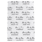 Wedding gift Mr. en Mrs. gepersonaliseerde naam Medium Cadeauzakje (Achterkant)