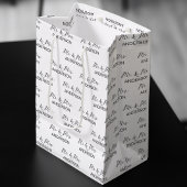 Wedding gift Mr. en Mrs. gepersonaliseerde naam Medium Cadeauzakje