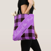 Wedding Gift Orchid Tartan, moeder van de bruid Tote Bag (Dichtbij)