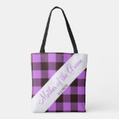 Wedding Gift Orchid Tartan Moeder van de Groom Tote Bag (Achterkant)