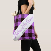 Wedding Gift Orchid Tartan Moeder van de Groom Tote Bag (Dichtbij)