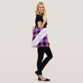 Wedding Gift Orchid Tartan Moeder van de Groom Tote Bag (Op model)