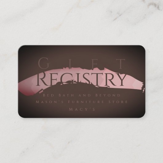 Wedding Gift Registry Chocolate Sangria Informatiekaartje (Voorkant)