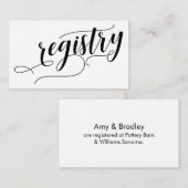 Wedding Gift Registry, Elegant Script Typografie Informatiekaartje (Voorkant / Achterkant)