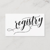 Wedding Gift Registry, Elegant Script Typografie Informatiekaartje (Voorkant)