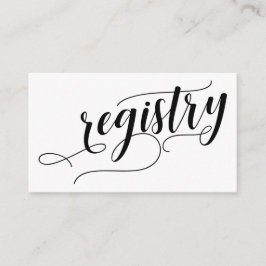 Wedding Gift Registry, Elegant Script Typografie Informatiekaartje