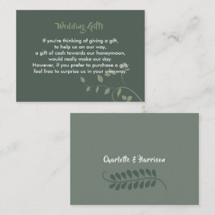 Wedding Gift Request Honeymoon Money Personalized Informatiekaartje