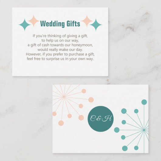 Wedding Gift Request Honeymoon Money Personalized  Informatiekaartje (Voorkant / Achterkant)
