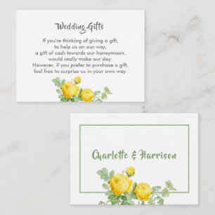 Wedding Gift Request Honeymoon Money Personalized  Informatiekaartje