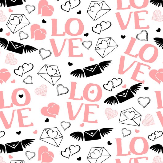 Wedding Gift Table Runner Pink Black Love Text Lange Tafelloper