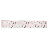 Wedding Gift Table Runner Pink Black Love Text Lange Tafelloper (Horizontaal)