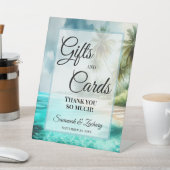 Wedding Gifts & Cards Thank You Tropical Beach Reclamebord Met Voetstuk (Insitu)